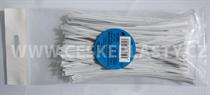 Vázací pásek s drátkem TECHNO bílý dělený v sáčku 15 cm/ 100 ks
